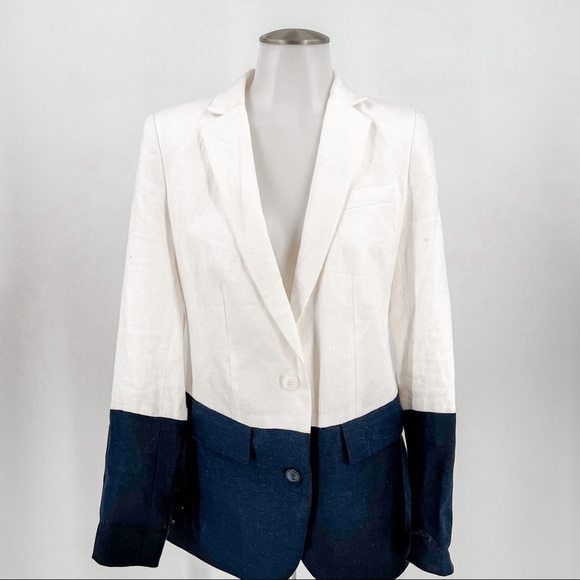 Michael Kors linen colorblock boy blazer - Picture 1 of 12